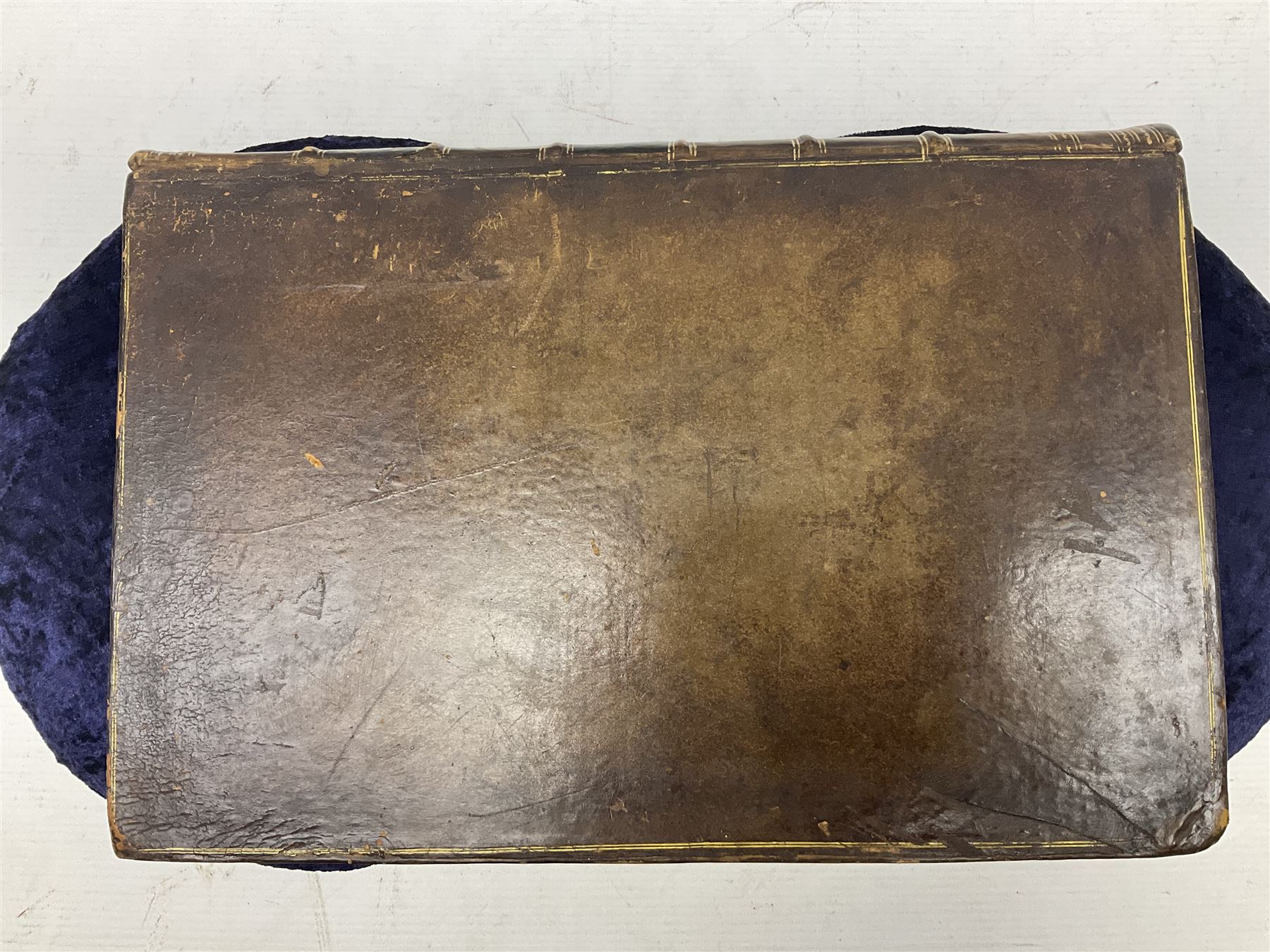 William Borlase; Observations on the Antiquities Historical and Monumental of the County of Cornwall, 1754, printed by W. Jackson, High Street, Oxford, leather bound iwth gilt detailing and lettering to spine