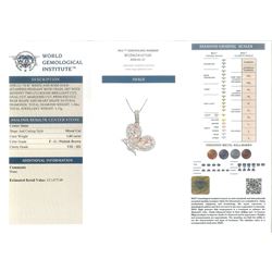 18ct white and rose gold diamond butterfly pendant necklace, the pendant set with vari-cut light pinkish brown diamonds and round brilliant cut white diamonds, total diamond weight 1.84 carat, with World Gemological Institute report