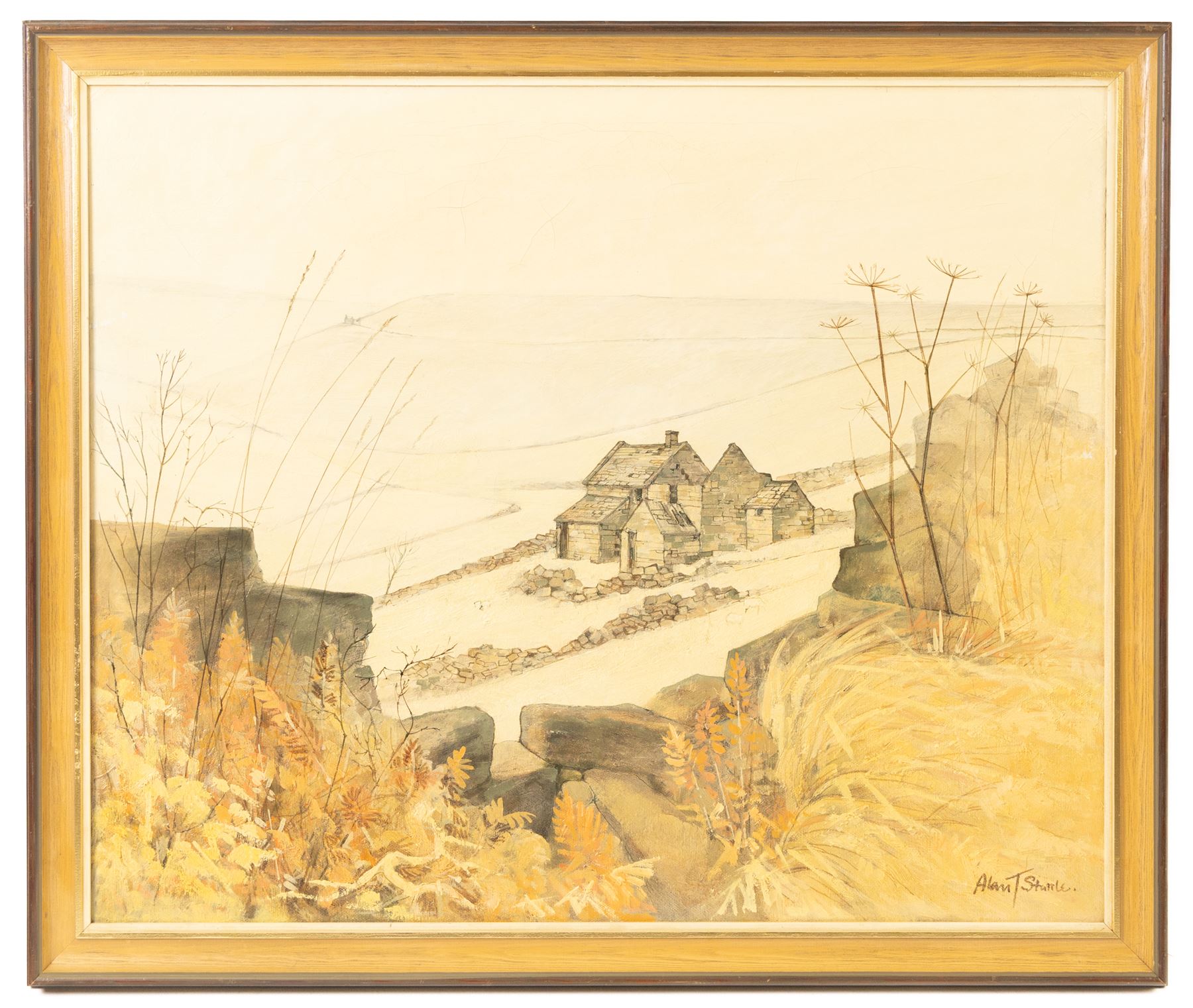 Alan Stuttle (Scarborough 1939-): 'Yorkshire Landscape', oil on canvas signed, titled and dated 1974 verso 50cm x 60cm