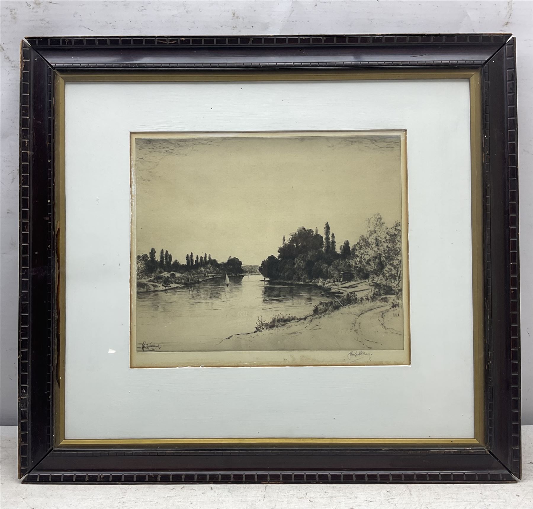 John Firthwood aka John Fullwood (British 1854-1931): Landscape and River Scenes, set of four etchings signed in pencil, one labelled 'Fullwood' verso max 22cm x 40cm (4) 