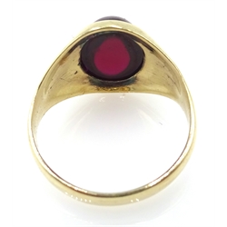 9ct gold cabachon ruby ring halllmarked