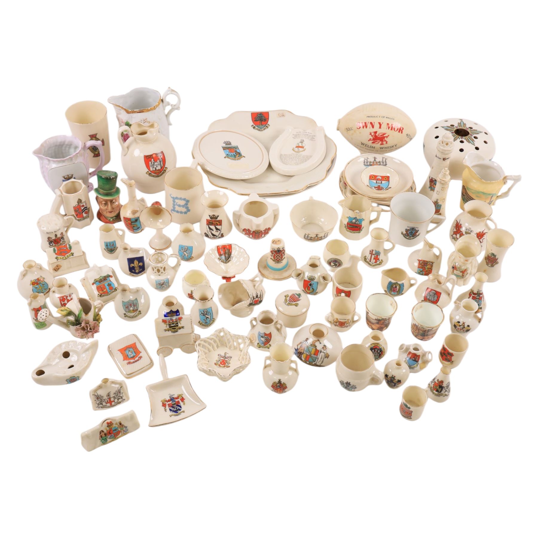 Collection of crested ware and similar, including W H Goss examples  