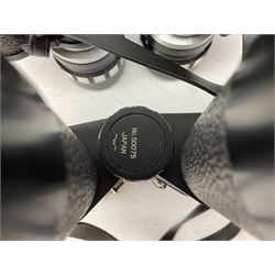 Nine cased pairs of binoculars, to include Tohyoh 22x70, Greenkat 7x- 12x50, Chinon, Fisher-Dietz 7x50, etc