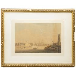 Attrib. Gideon Yates (British 1790-1840): River Thames towards Blackfriars Bridge, watercolour unsigned 30cm x 46cm