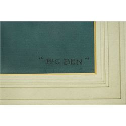 John Hassall (British 1868-1948): 'Big Ben', watercolour signed and titled 27cm x 22cm