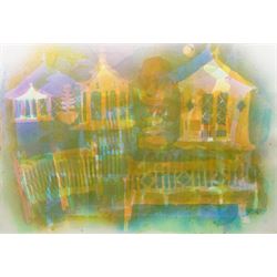 Gillian Ross Kelsey (British 1935-2025): 'Garden Images', acrylic ink on paper signed and ...