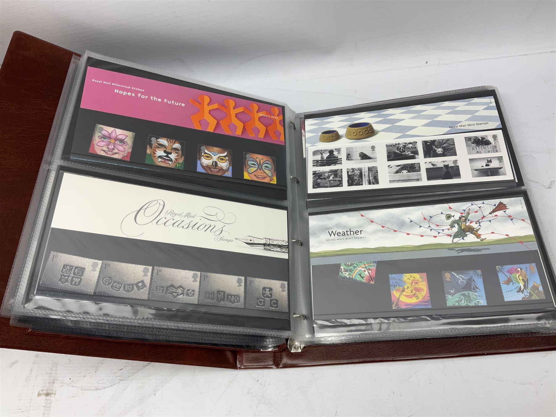 Queen Elizabeth II mint decimal stamps, in presentation packs including