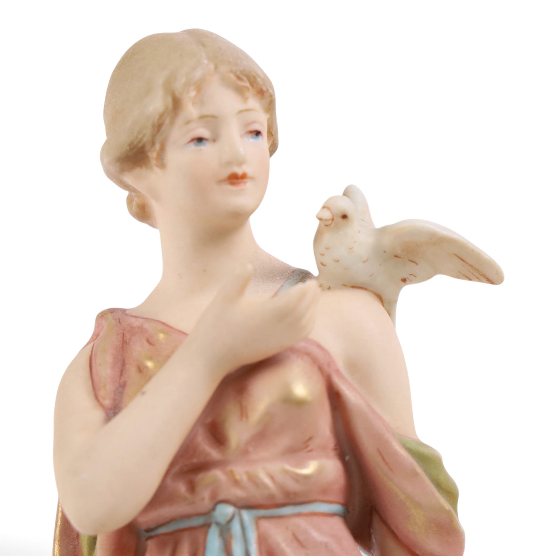 Three Royal Dux figures, Fruit Picker, no. 2082, Lady with Dove, no 2132 and Lady with Shawl no 2133, H23cm