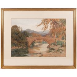 Alfred Heaton Cooper (British 1863-1929): Brig o' Turk in the Trossachs, watercolour signed 38cm x 55cm 
Provenance: with The Heaton Cooper Studio, stock label verso