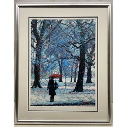 Rolf Harris (Australian 1930-): 'The Straw Hat' 'The Red Umbrella' and 'Sunset Lion', three limited edition  giclee prints signed and numbered 268/695, 175/195 and 194/345 in pencil, max 60cm x 36cm (3)