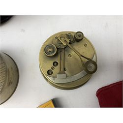 George VI 1937 Coronation flag, the central portrait and date covered with stitched panels 56 x 83cm; sailor's hat; leather holster with belt dated 1943 containing Lone Star toy die-cast Luger gun; and reproduction Stanley brass cased pocket sextant (4)