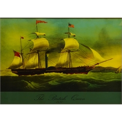  The British Queen' - Ship's Portrait, reverse print on glass 33cm x 47cm  