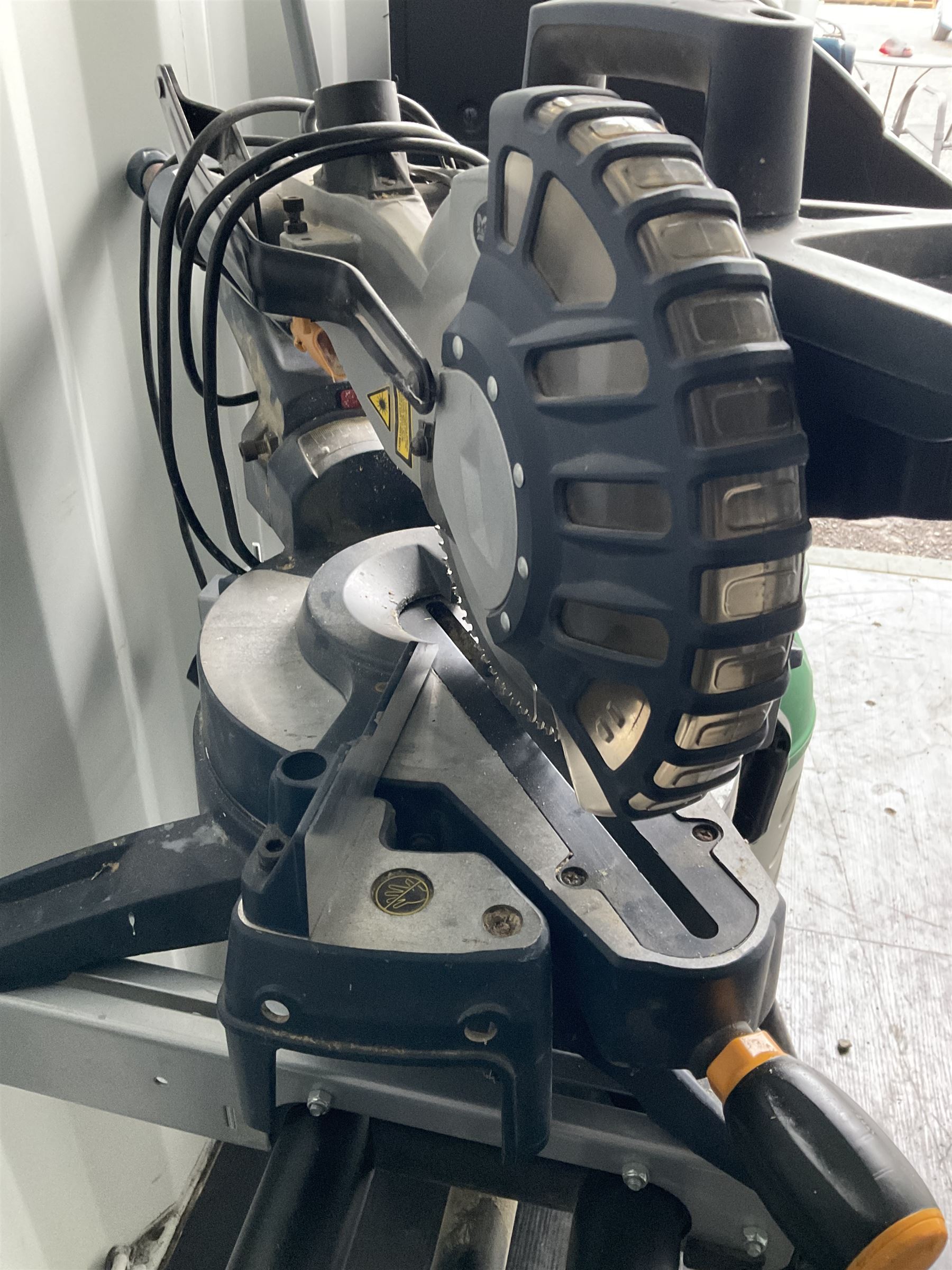 Macallister chop saw with stand, and electric weedkiller - THIS LOT IS TO BE COLLECTED BY APPOINTMENT FROM DUGGLEBY STORAGE, GREAT HILL, EASTFIELD, SCARBOROUGH, YO11 3TX