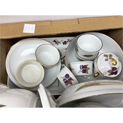 Royal Worcester Evesham pattern dinner wares, to include covered tureens, open dishes, sauce boat, cake stand etc, in two boxes 