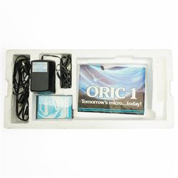 ORIC-1 Micro Computer, with keyboard and plug, in original box and packaging