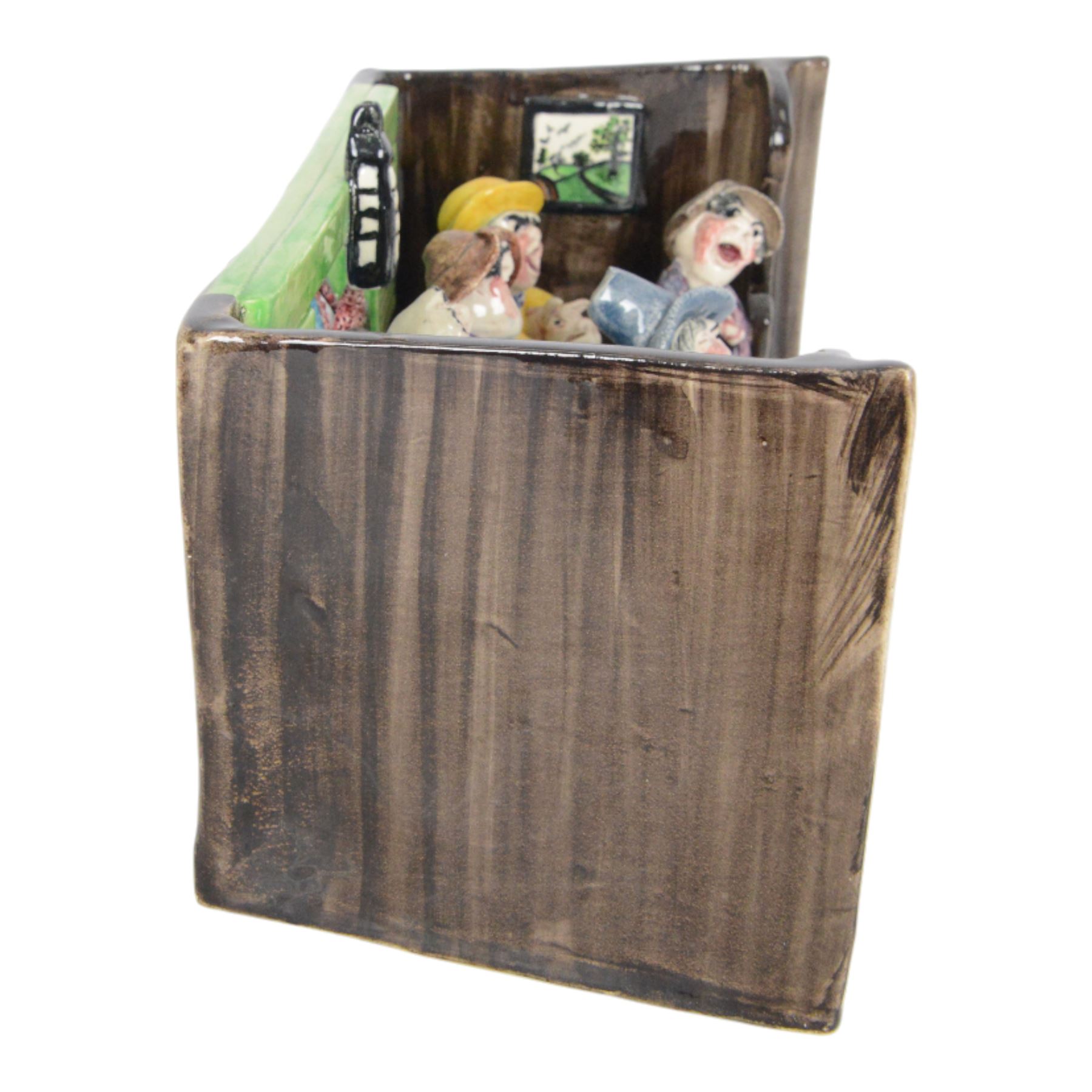 Two Will Young studio pottery figure groups, comprising 'Uncle Tom Cobley and All' and 'Widecombe Fair', both with signatures, tallest H16cm