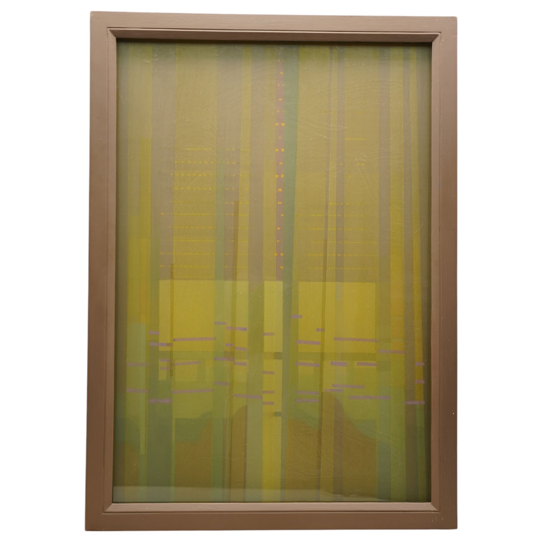 Lowther Robinson (Northern British 20th century): 'Venice Window', mixed media and acrylic signed and titled verso 68cm x 47cm