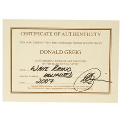 Donald Greig (South African 1959-): Recumbent White Rhino, bronze, signed, 2007,  5cm x 12cm with certificate