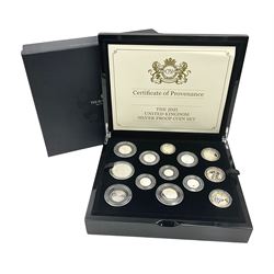 The Royal Mint United Kingdom 2021 silver proof coin set, cased with certificate