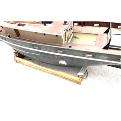 Large model of the tugboat 'Dhulia' on a wooden stand L144cm, together with a box of additional parts and plans