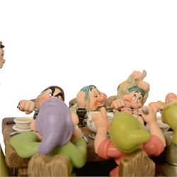 Limited Edition Disney Classics Collection figure group 'Soups On!', Snow White and the Seven Dwarves having dinner at a large table, boxed with certificate of authenticity and presentation video of the scene