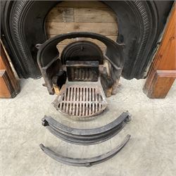 Gallery Collection open fireplace - Victorian design cast iron fire inset with polished pine surround