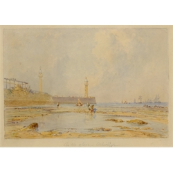  George Weatherill (British 1810-1890): 'On the Scar Whitby' at low tide, watercolour unsigned titled in pencil 11cm x 15cm   