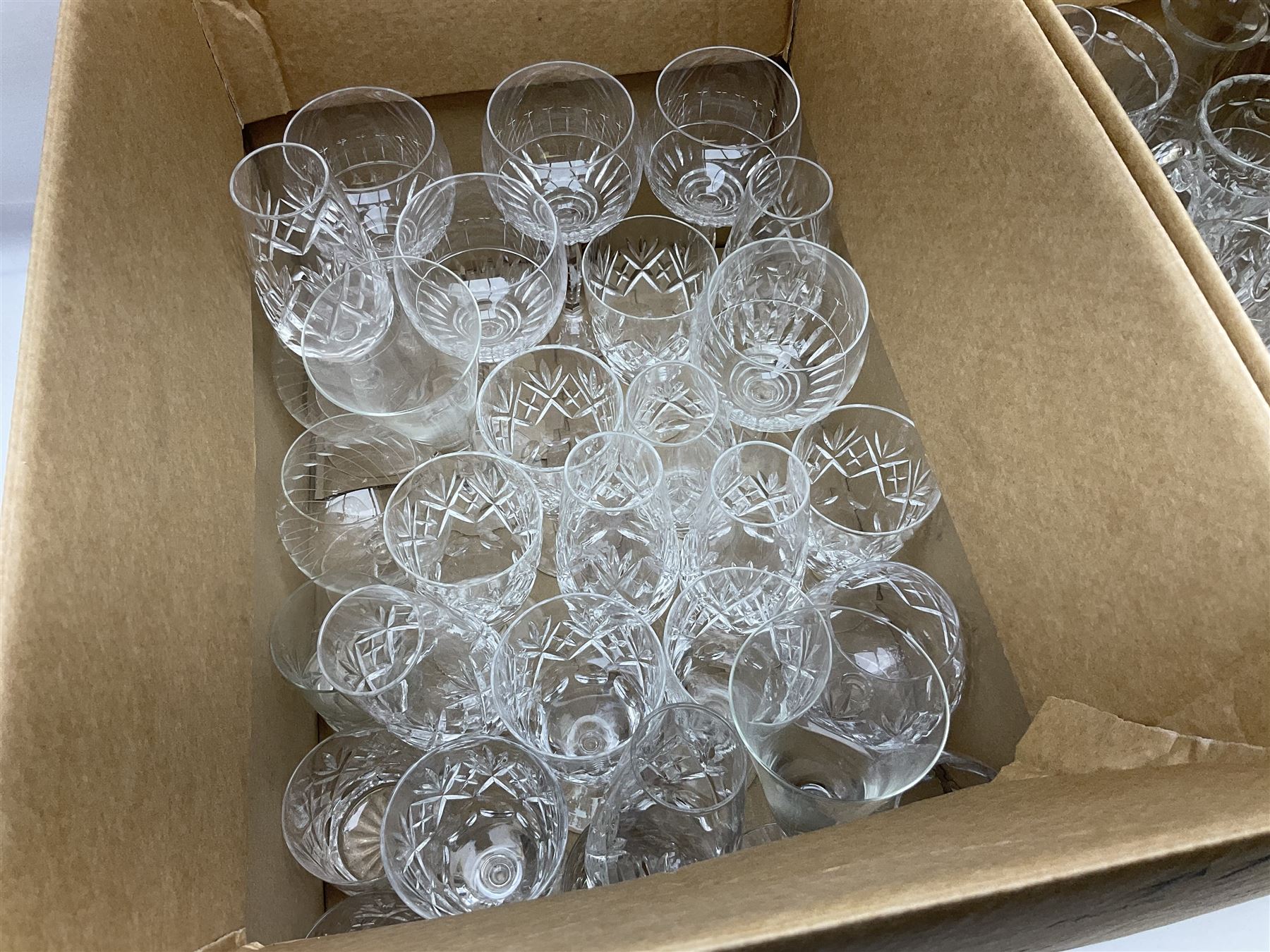 Royal Worcester Gold Chantilly pattern dish, Royal Doulton Naples pattern teapot, Beswick dogs (a/f), other ceramics and glassware to include Royal Doulton etc, die-cast to include Corgi etc, together with a quantity of cds, in five boxes