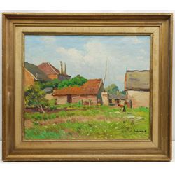 Paul André Jean Eschbach (French 1881-1961): Farmstead, oil on canvas signed 49cm x 59cm