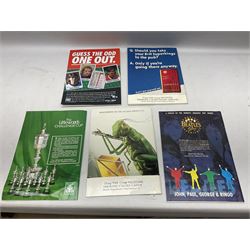 Twelve F.A. Cup Final programmes at Wembley - 1961, 1963, 1964, 1966, 1968, 1969, 1975, 1978, 1979, 1980, 1993 & 1998; F.A. Cup Semi-Final programme 1991 Arsenal v Tottenham Hotspur; three League Cup Final programmes 1967/69/88; and two F.A. Charity/Community Shield programmes 1993/2015 (18)