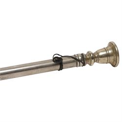 Kohler & Son (61 Victoria Street London) - Victorian silver plated and copper coaching horn of long tapering form with flared bell, stamped to the bell with makers mark and a '4' within a hand motif, L132cm