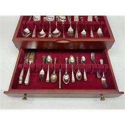 Silver plated Harrison Fisher & Co canteen of cutlery, stamped HF & Co, with similar cutlery