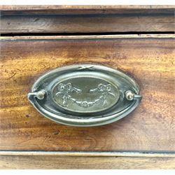 19th century mahogany chest, four graduating cockbeaded drawers, ogee bracket supports 