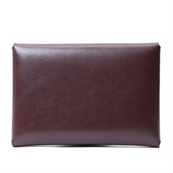 Mulberry - dark burgundy leather clutch pouch, the envelope flap with press-stud fastening and oversized silver-tone stud detailing to the corners, suede-lined interior, with original dust bag