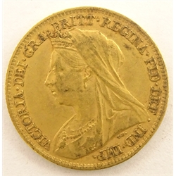  Queen Victoria 1899 gold half sovereign  