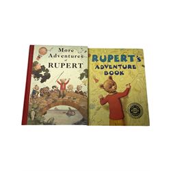 Rupert Bear - More Adventures of Rupert 1947 and The Rupert Book 1948, both unclipped; seven later annuals including 1973, 77, 83 etc; and two modern facsimile editions (11)