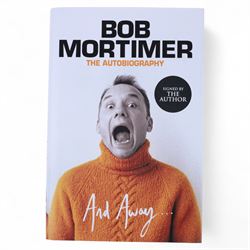 Eight first edition books, comprising signed Bob Mortimer 'And Away' autobiography, signed Richard Coles 'Murder Before Evensong' and six Richard Osman books, including 'The Thursday Murder Club' and 'The Last Devil To Die', with two Richard Osman signed bookplates