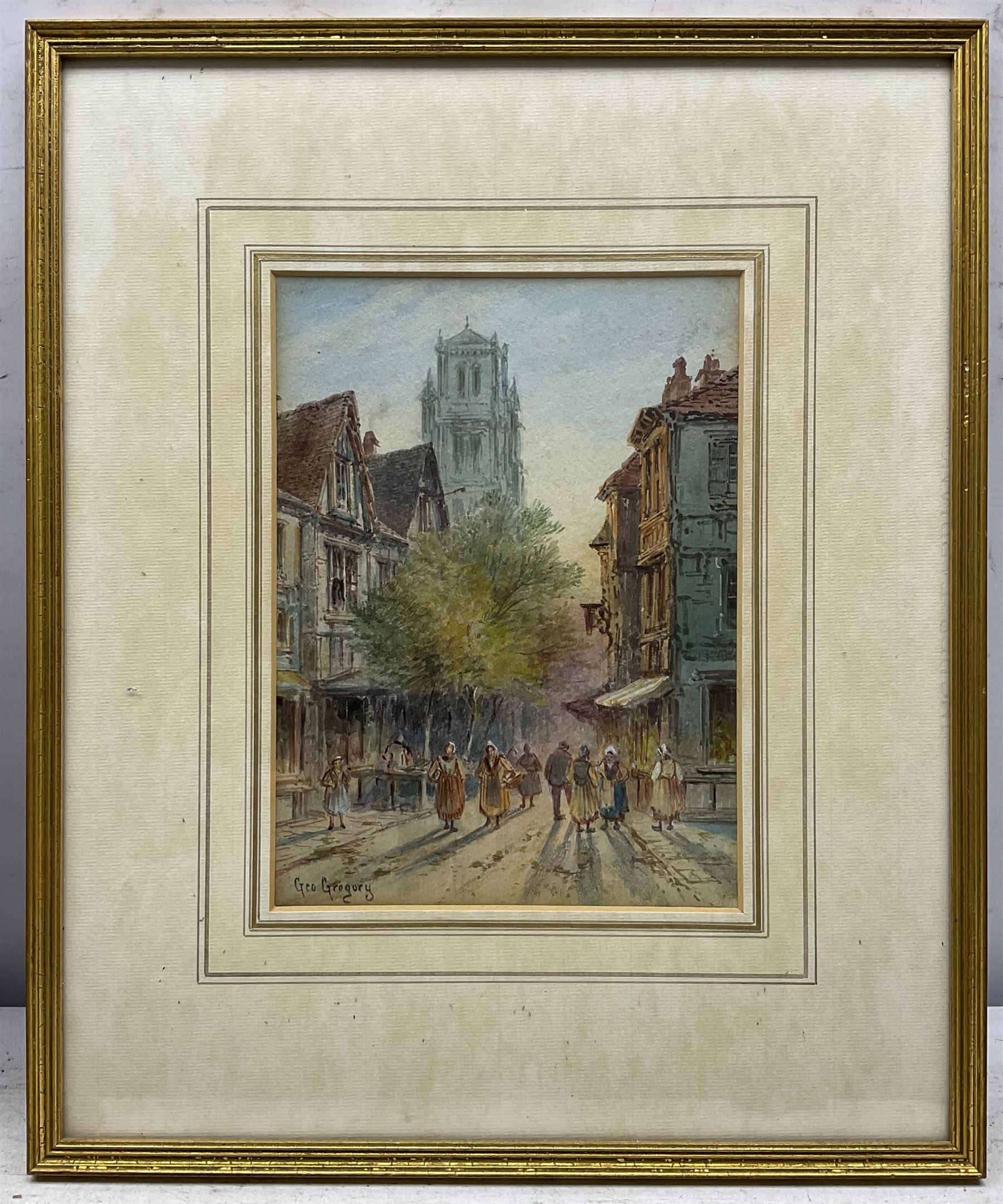 George Gregory (British 1849-1938): French Street Scenes, pair watercolours signed, one titled 'Tréguier - Brittany' verso 24cm x 17cm (2)