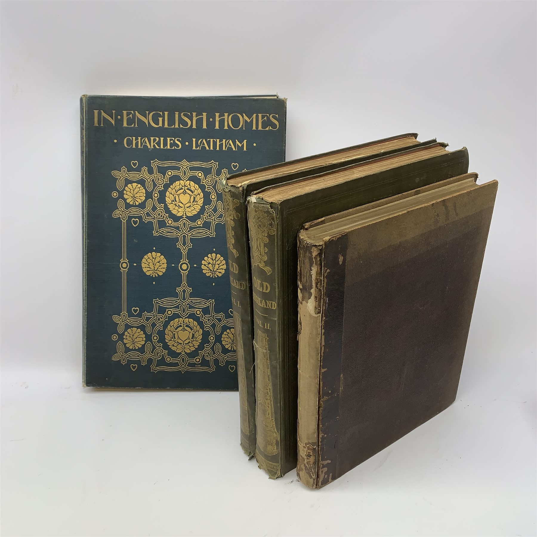 Fairholt F. W.: Miscellanea Graphica: Representations of Ancient, Medieval and Renaissance Remains in the possession of Lord Londesborough. 1857; Latham Charles: In English Homes; and Old England: A Pictorial Museum of Regal, Ecclesiastical, Baronial, Municipal and Popular Antiquities. 1845. Two volumes (4)