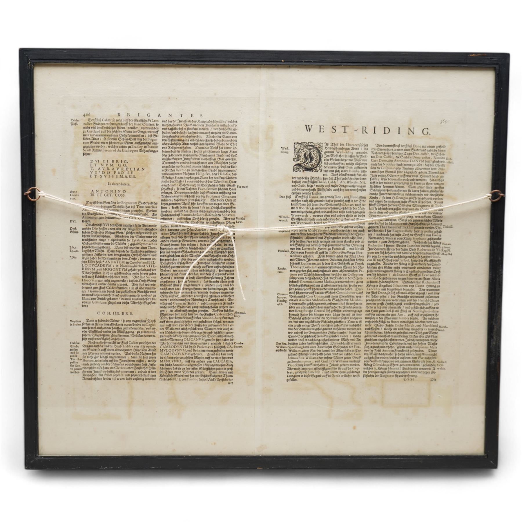 Johannes (Joan) Blaeu (Dutch 1596-1673): 'Ducatus Eboracensis pars Occidentalis - the West Riding of Yorkshire', 17th century engraved map with hand-colouring 42cm x 51cm