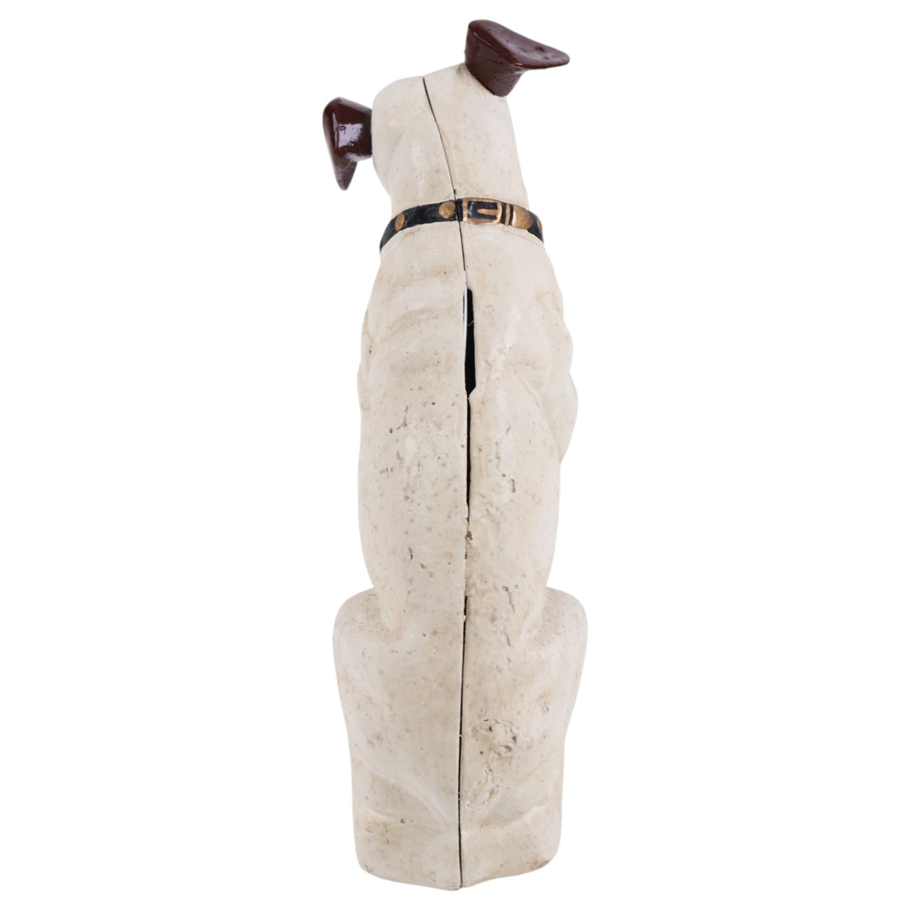 Cast iron replica Nipper dog money box, H26cm