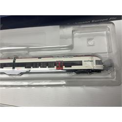 Bachmann Liliput 'N' gauge - two Regionaltriebwagen FLIRT four-car trains for Eurobahn and Seehas; both boxed (2)