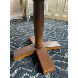 Four square walnut finish dining tables- LOT SUBJECT TO VAT ON THE HAMMER PRICE - To be collected by appointment from The Ambassador Hotel, 36-38 Esplanade, Scarborough YO11 2AY. ALL GOODS MUST BE REMOVED BY WEDNESDAY 15TH JUNE.