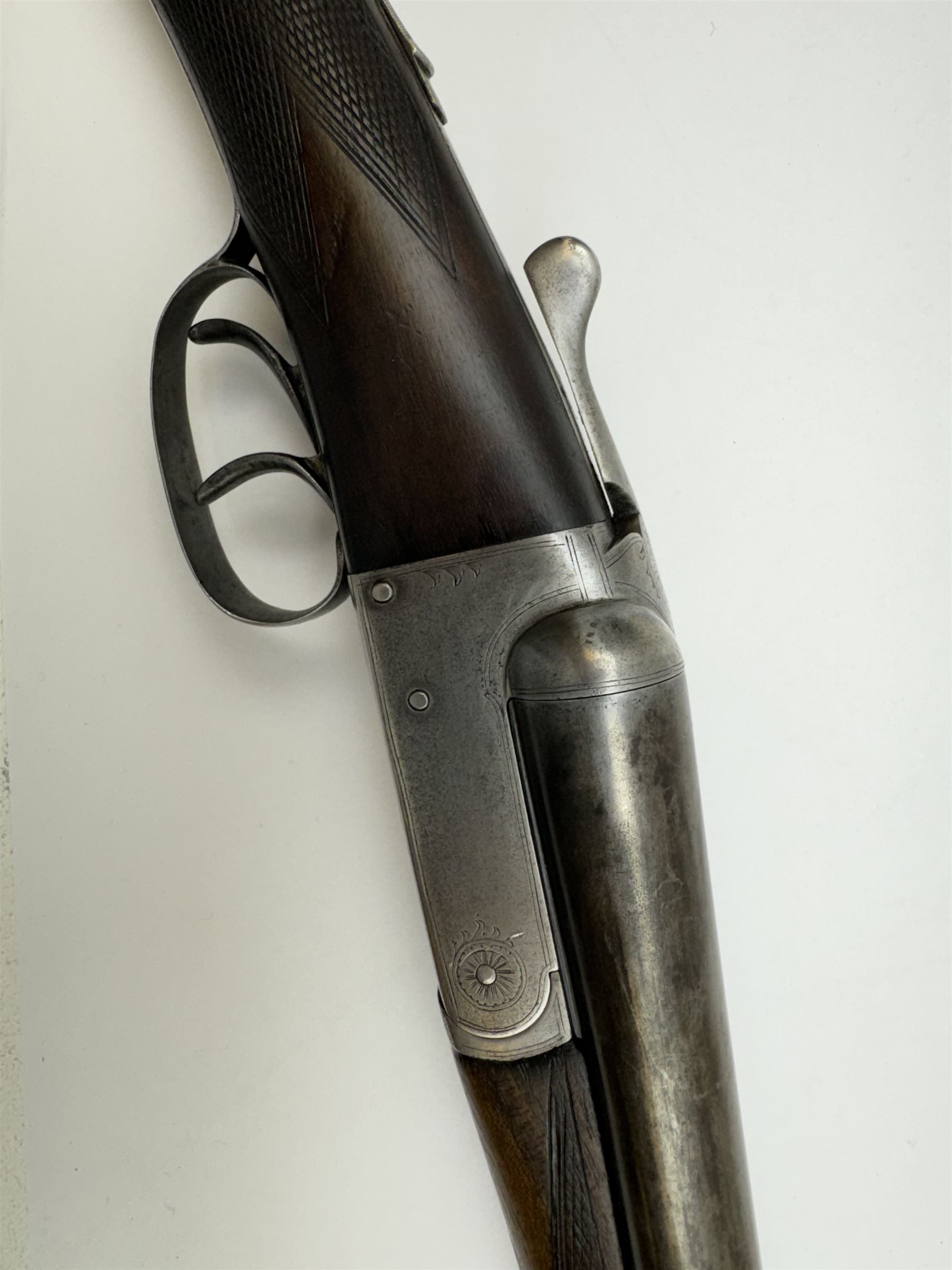 SHOTGUN CERTIFICATE REQUIRED - English 12-bore double trigger side by side double barrel shotgun serial no. 147696 