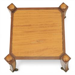 Satinwood inlaid plant stand on castors
