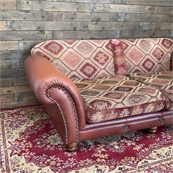 Tetrad Eastwood leather and kilim fabric sofa