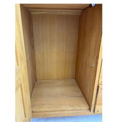 Laura Ashley - 'Milton' light oak sideboard, fitted with four central drawers flanked by two panelled cupboards, on square supports