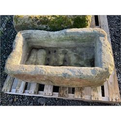 Small 19th century rectangular stone trough - THIS LOT IS TO BE COLLECTED BY APPOINTMENT FROM DUGGLEBY STORAGE, GREAT HILL, EASTFIELD, SCARBOROUGH, YO11 3TX