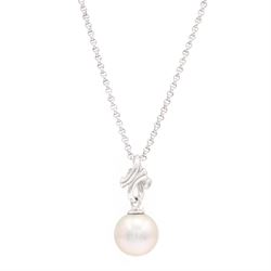 Georg Jensen Magic 18ct white gold pearl and diamond pendant necklace, grey cultured pearl...