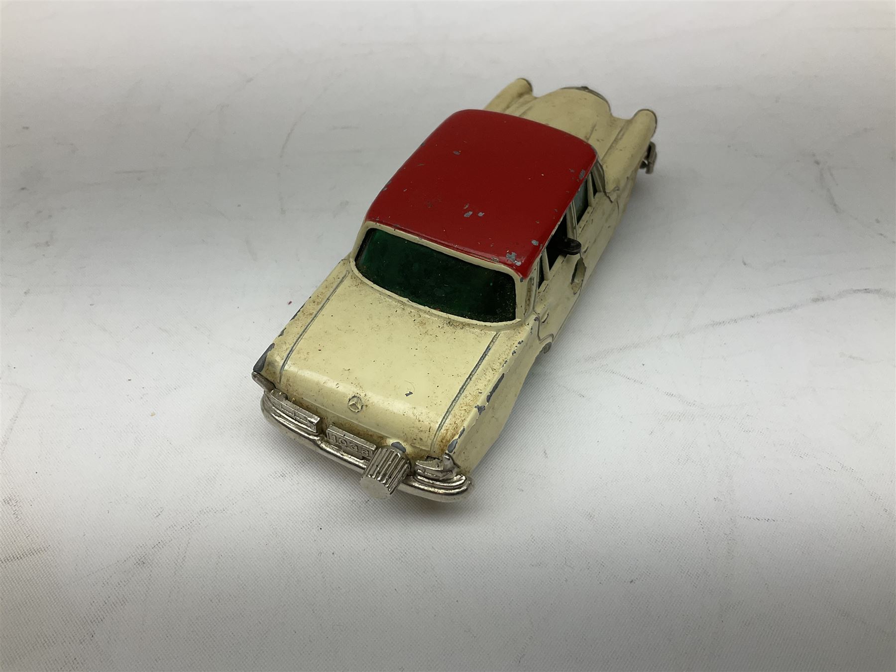 Twenty unboxed and playworn die-cast models including Dinky Guy van Golden Shred, Buick Riviera, Austin A105, Hillman Imp etc; Corgi Batmobile, Monkeemobile, Man From Uncle Oldsmobile Super 88, Airborne Caravan, Ford Mustang etc; Spot-On Humber Super Snipe Estate car; Schuco Micro Racer 1038 clockwork Mercedes 220S etc